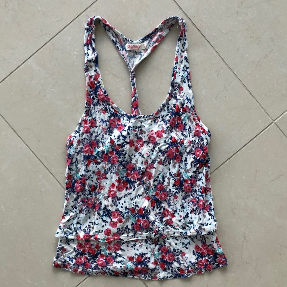 Garage floral tank top